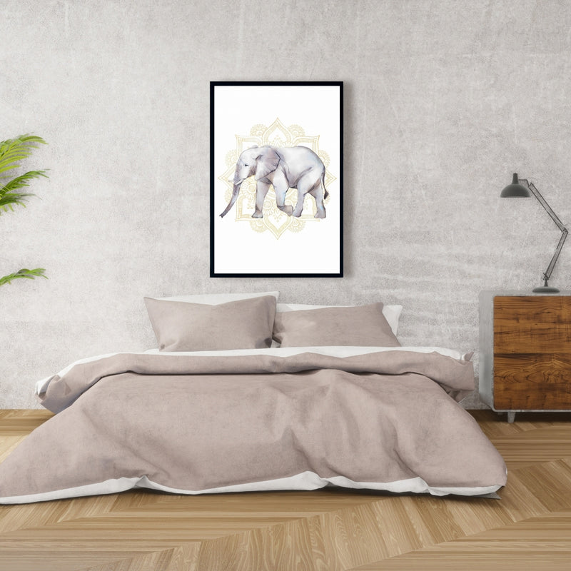 Elephant On Mandalas, Fine art gallery wrapped canvas 24x36