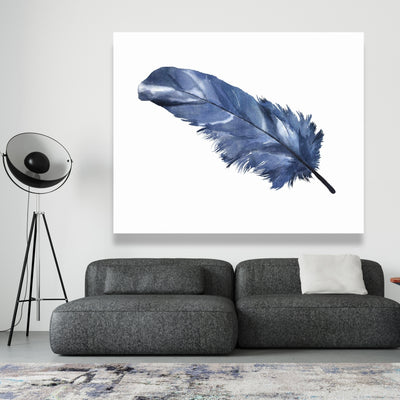 Blue Feather, Fine art gallery wrapped canvas 16x48