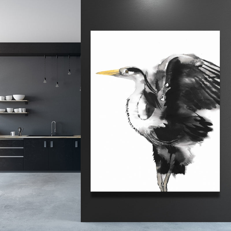 Heron, Fine art gallery wrapped canvas 24x36