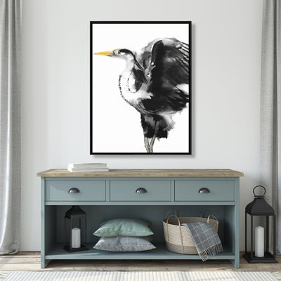Heron, Fine art gallery wrapped canvas 24x36