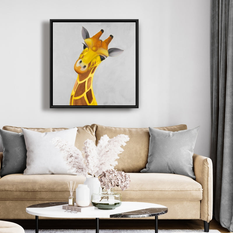 Curious Giraffe, Fine art gallery wrapped canvas 36x36