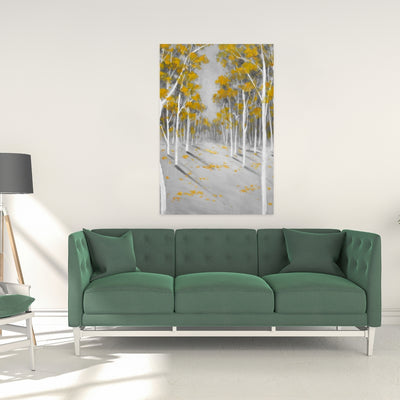 Yellow Birch Forest, Fine art gallery wrapped canvas 16x48