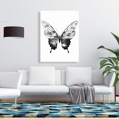 Black Butterfly Sketch, Fine art gallery wrapped canvas 24x36