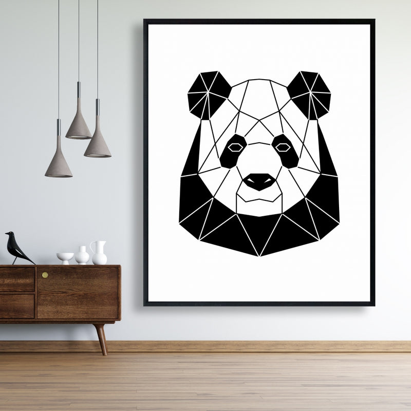 Geometric Panda, Fine art gallery wrapped canvas 24x36
