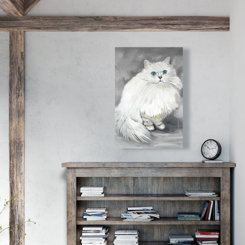 Chinchilla Persian Cat, Fine art gallery wrapped canvas 24x36