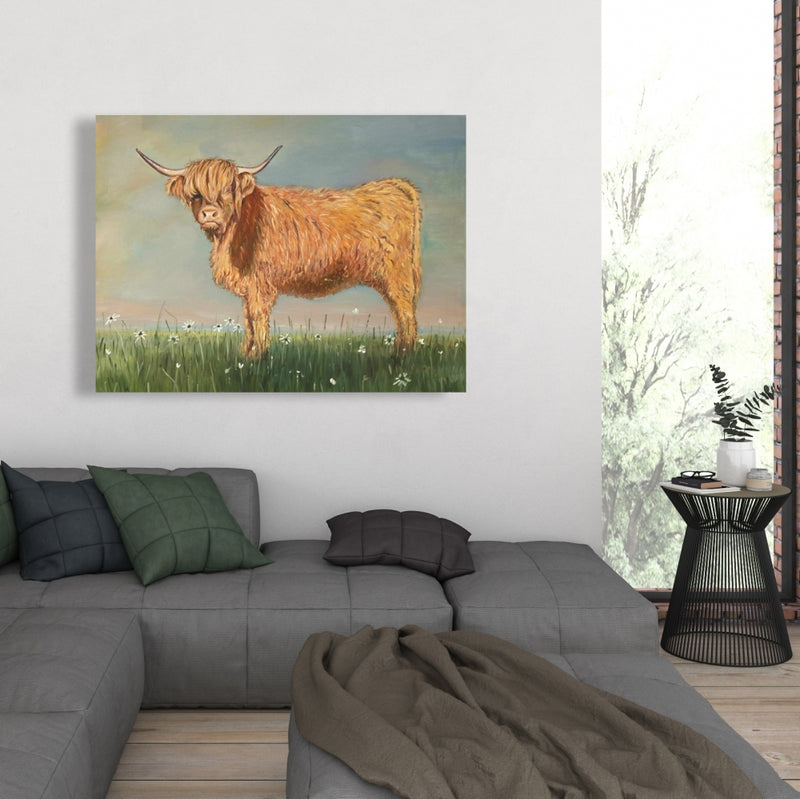 Daisy The Highland Cow, Fine art gallery wrapped canvas 24x36