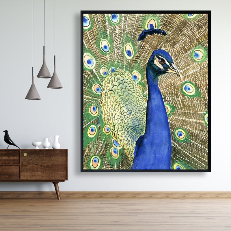 Peacock, Fine art gallery wrapped canvas 16x48