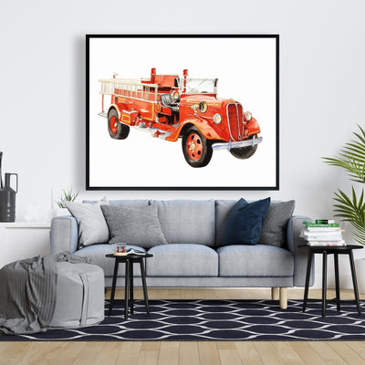 Vintage Fire Truck, Fine art gallery wrapped canvas 24x36