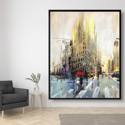 Abstract Rainy Street, Fine art gallery wrapped canvas 24x36