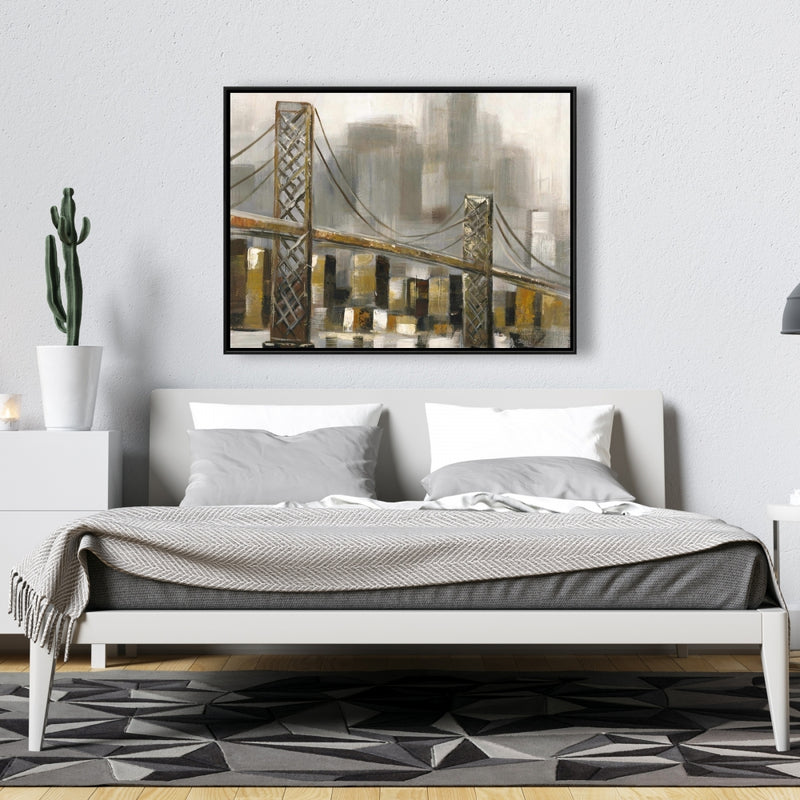 Bridge By A Cloudy Day, Fine art gallery wrapped canvas 24x36