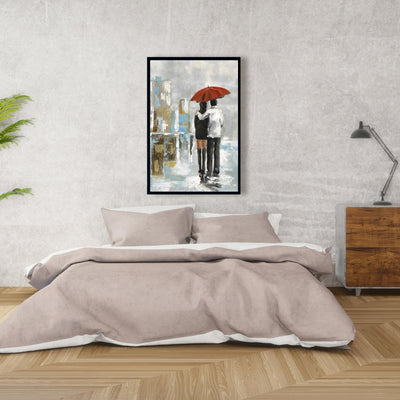 Couple Walking Under Their Umbrella, Fine art gallery wrapped canvas 24x36