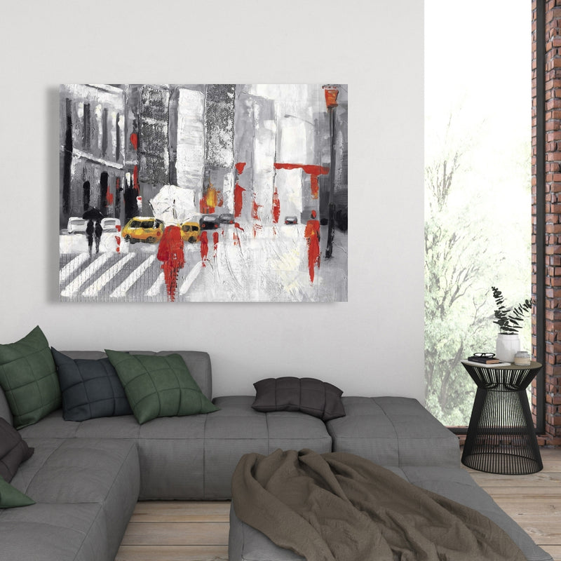 Abstract Cloudy City Street, Fine art gallery wrapped canvas 24x36