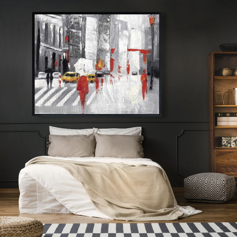 Abstract Cloudy City Street, Fine art gallery wrapped canvas 24x36