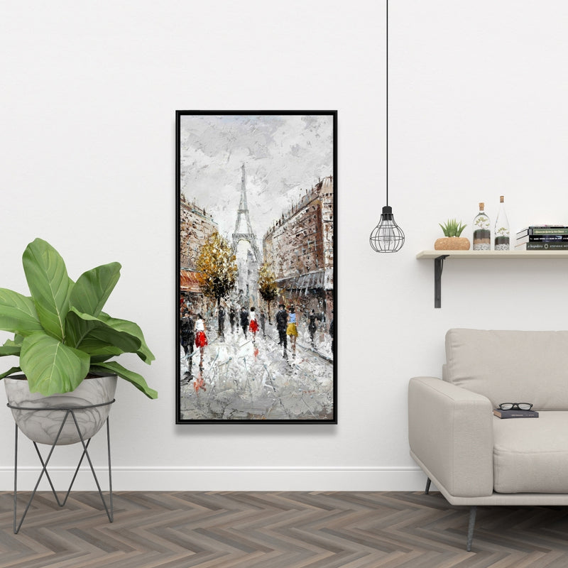 Paris Busy Street, Fine art gallery wrapped canvas 24x36