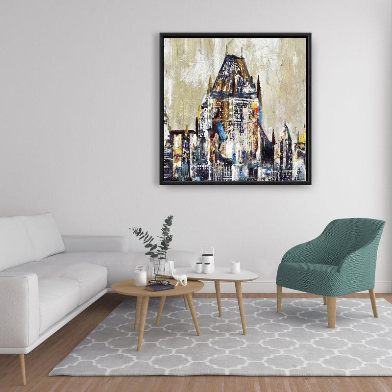 Abstract Château Frontenac, Fine art gallery wrapped canvas 24x36