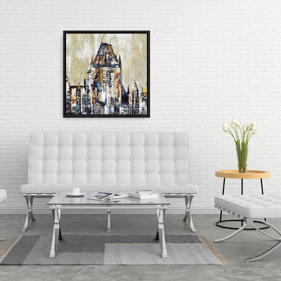 Abstract Château Frontenac, Fine art gallery wrapped canvas 24x36