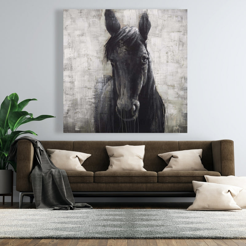 Black Horse, Fine art gallery wrapped canvas 24x36