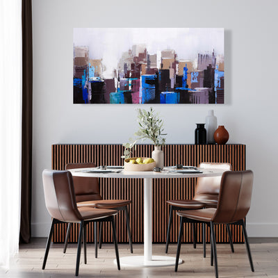 Abstract Skyscrapers, Fine art gallery wrapped canvas 16x48