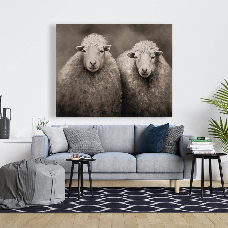 Sheep Sepia, Fine art gallery wrapped canvas 24x36