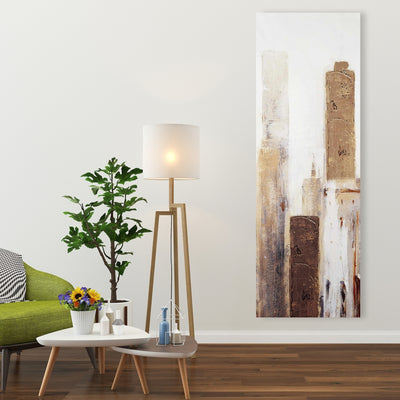 Abstract Earthy Tones City, Fine art gallery wrapped canvas 16x48