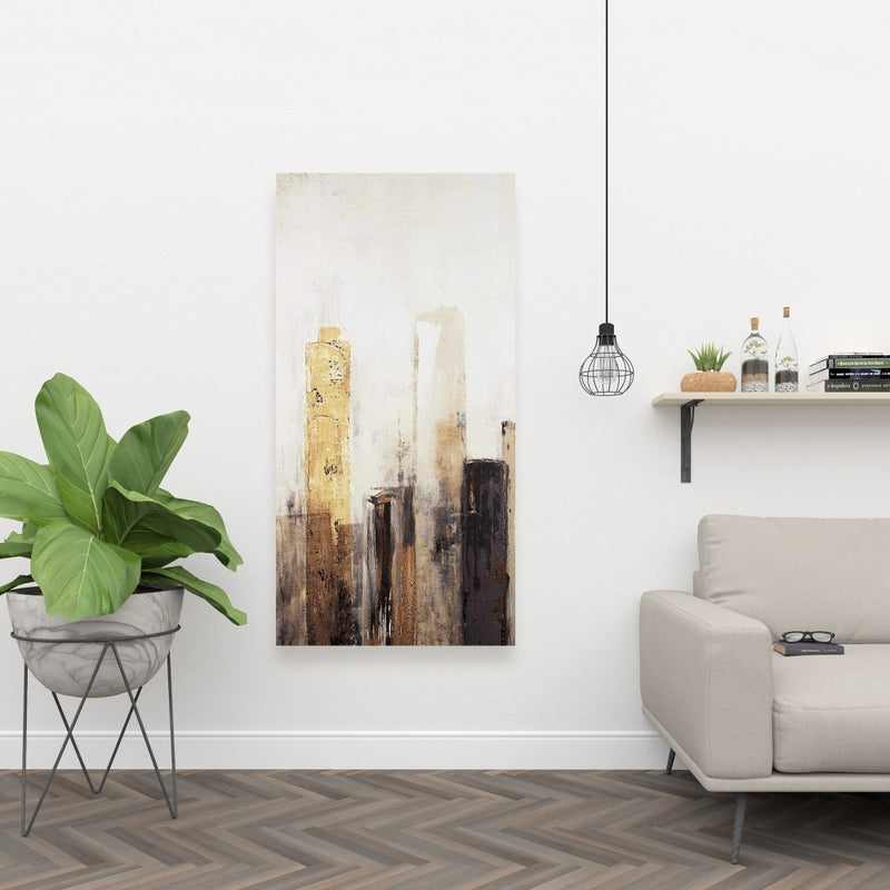 Earthy Tones City, Fine art gallery wrapped canvas 16x48