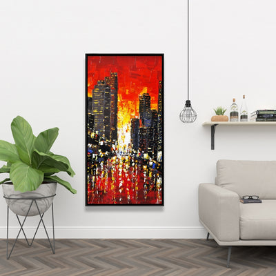 Abstract Sunset On The City, Fine art gallery wrapped canvas 24x36
