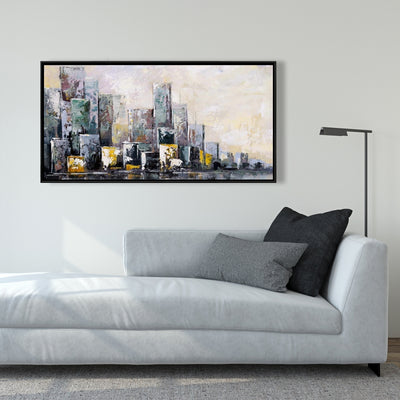 Abstract Cityscape In The Morning, Fine art gallery wrapped canvas 24x36
