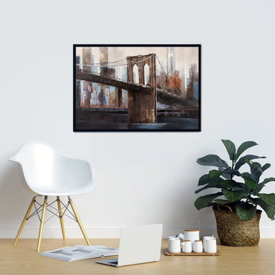 Urban Brooklyn Bridge, Fine art gallery wrapped canvas 24x36