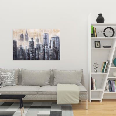 Buildings Through The Clouds , Fine art gallery wrapped canvas 16x48