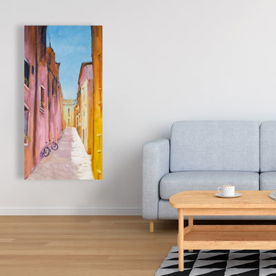 Colorful Houses In The Streets Of Collioure, Fine art gallery wrapped canvas 24x36