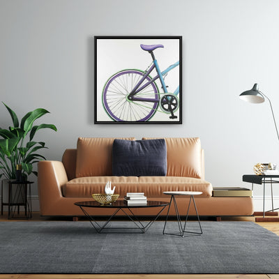 Blue And Purple Bike, Fine art gallery wrapped canvas 36x36