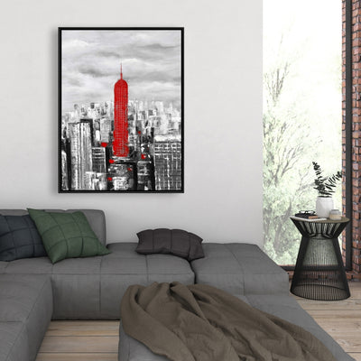 Empire State Building Of New York, Fine art gallery wrapped canvas 16x48
