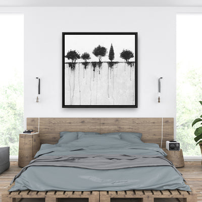 Abstract Black Trees, Fine art gallery wrapped canvas 16x48