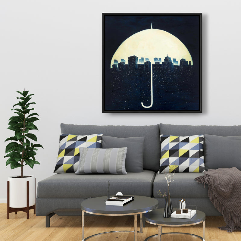 A City Under A Umbrellas, Fine art gallery wrapped canvas 36x36