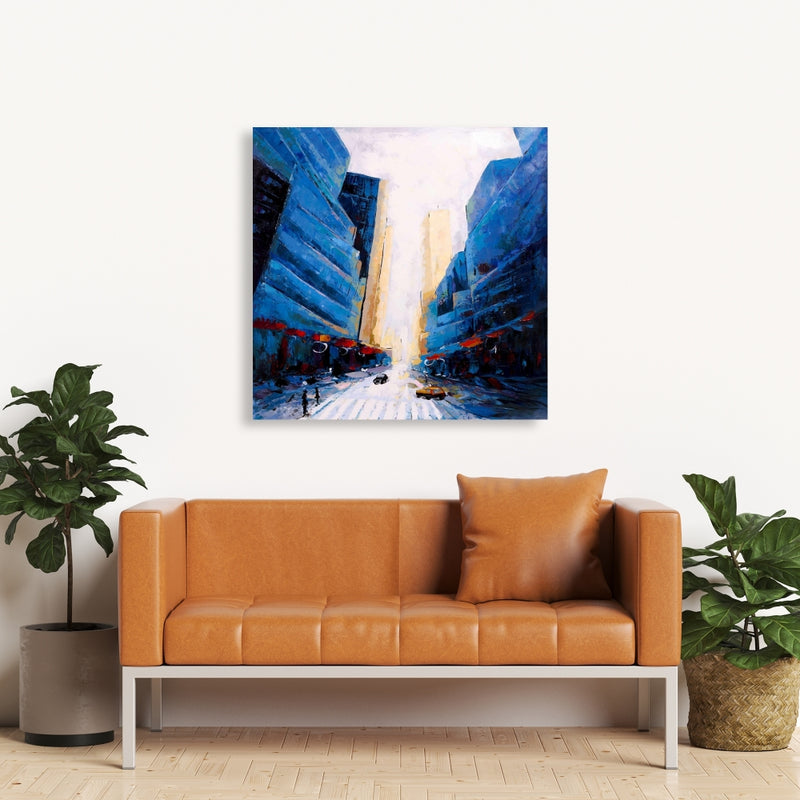 Blue Asymmetrical Street, Fine art gallery wrapped canvas 24x36