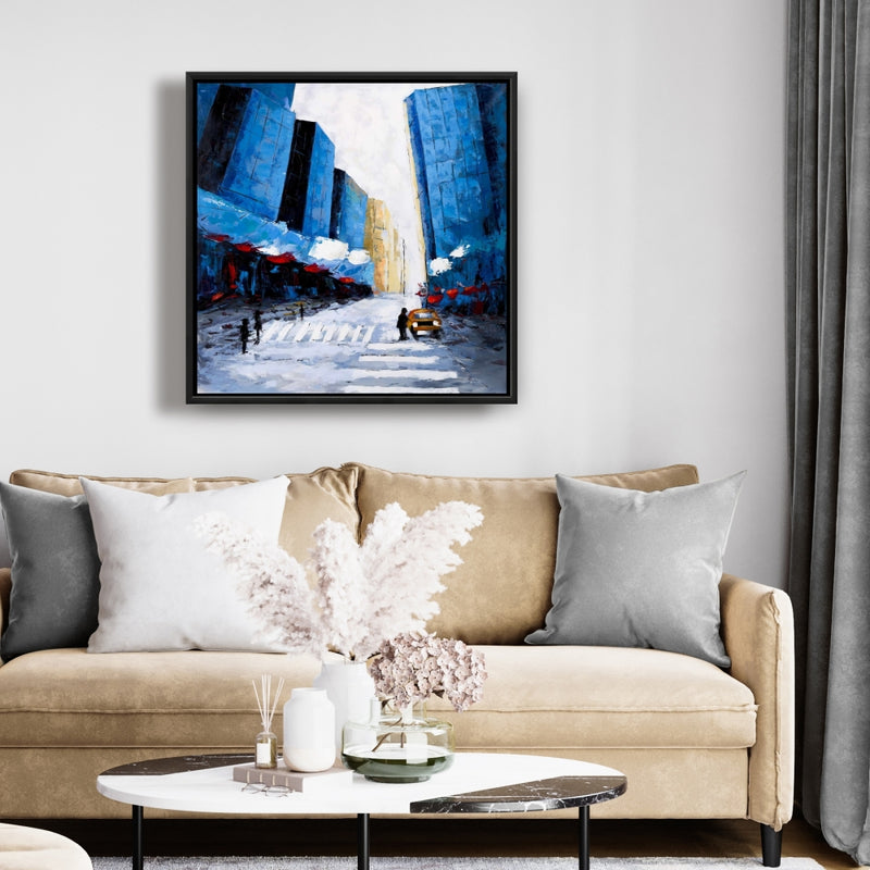 Blue Buildings, Fine art gallery wrapped canvas 24x36