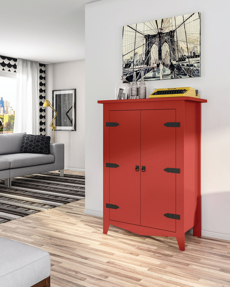 Clasic red Armoire in Living Room