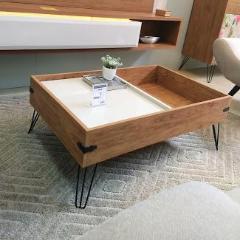 Iron Coffee table with sliding tray living room